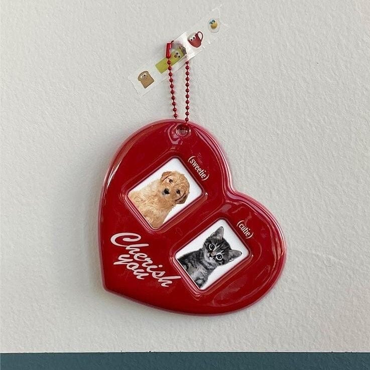 Photocard Heart Keychain Couples Holder Kpop