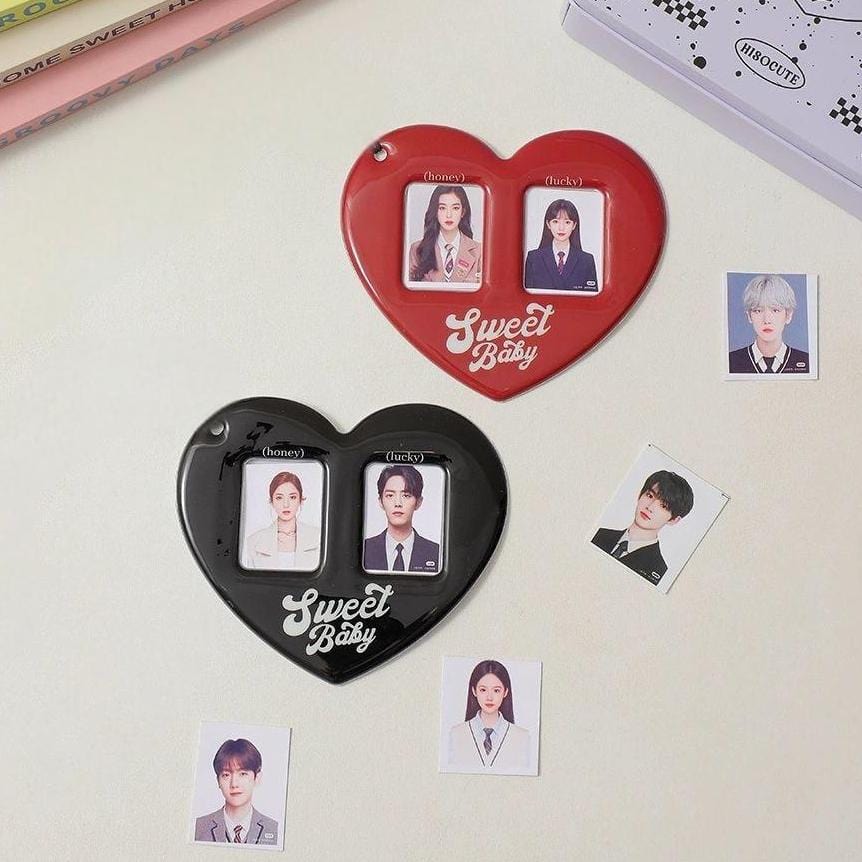 Photocard Heart Keychain Couples Holder Kpop