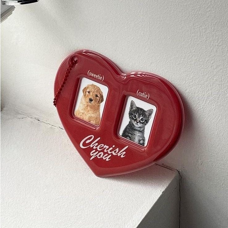 Photocard Heart Keychain Couples Holder Kpop