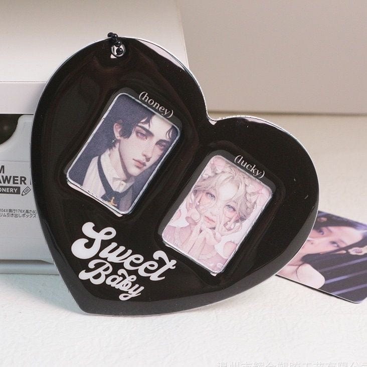Photocard Heart Keychain Couples Holder Kpop