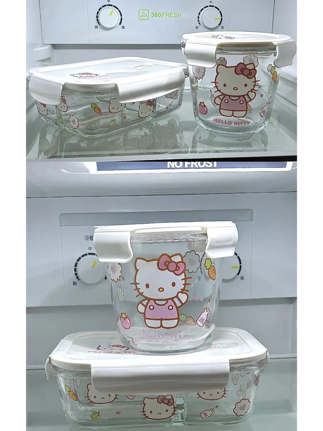 Süße Lunchbox aus transparentem Glas