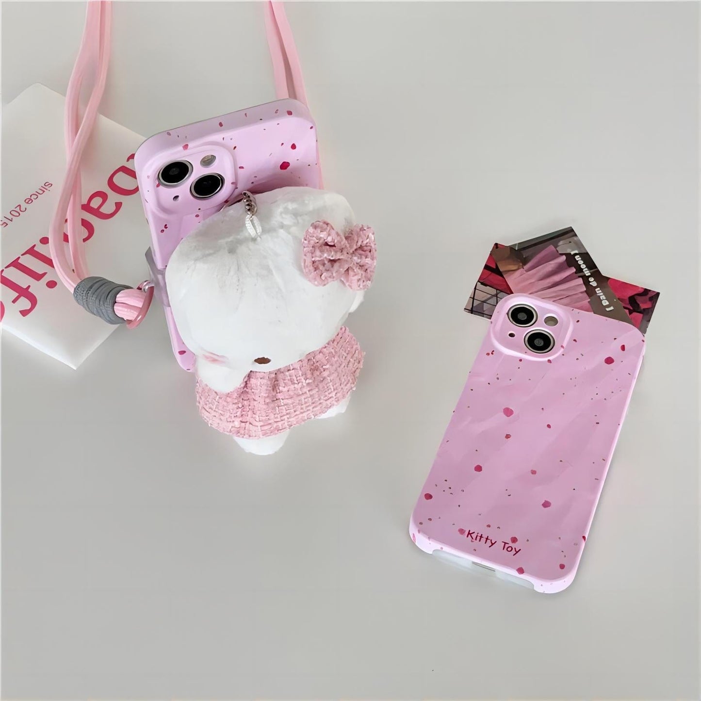 Ensemble de clip arrière et de cordon pour iPhone Kitty