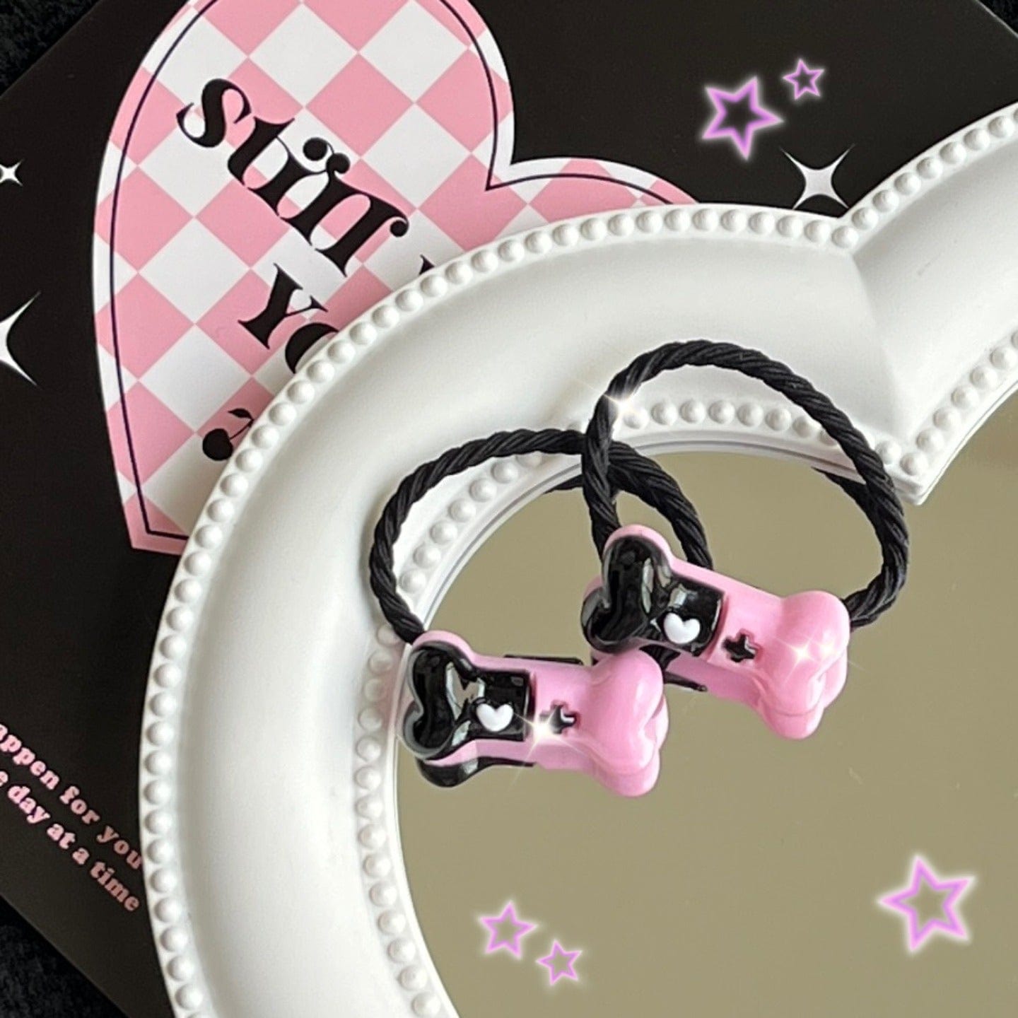 Kawaii Skull Bone Hair Clip Hair Rope Set
