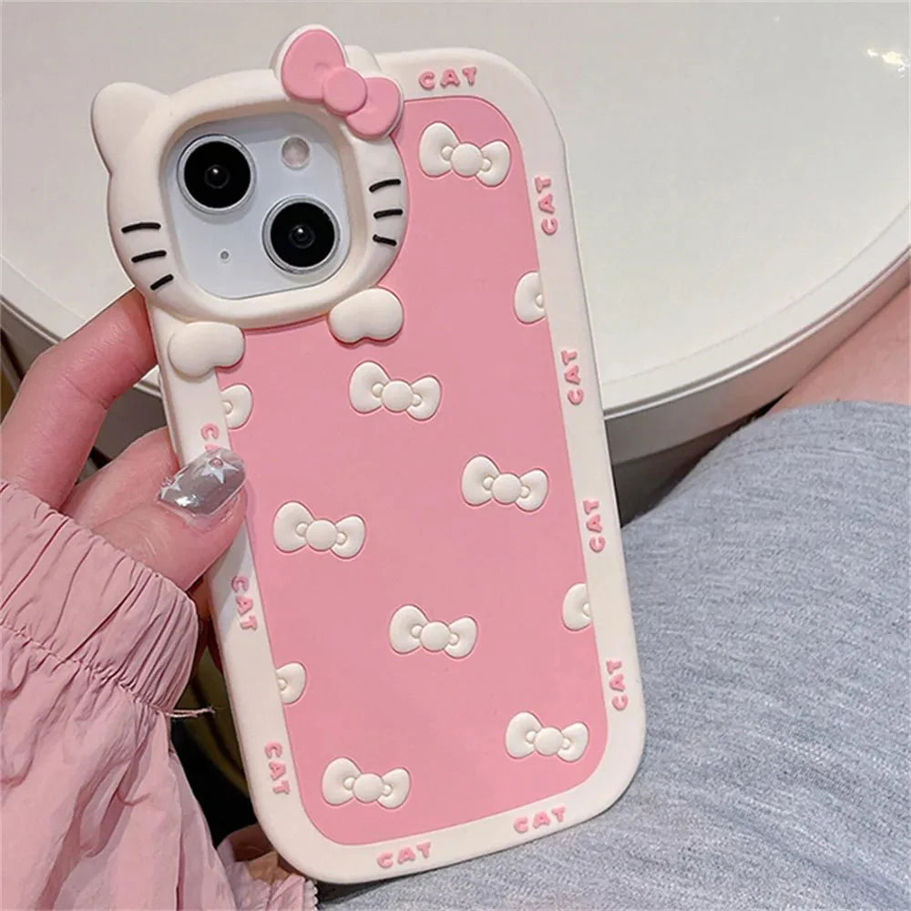 Kawaii Hello Kitty Silicone iPhone Case - KAWAII LULU
