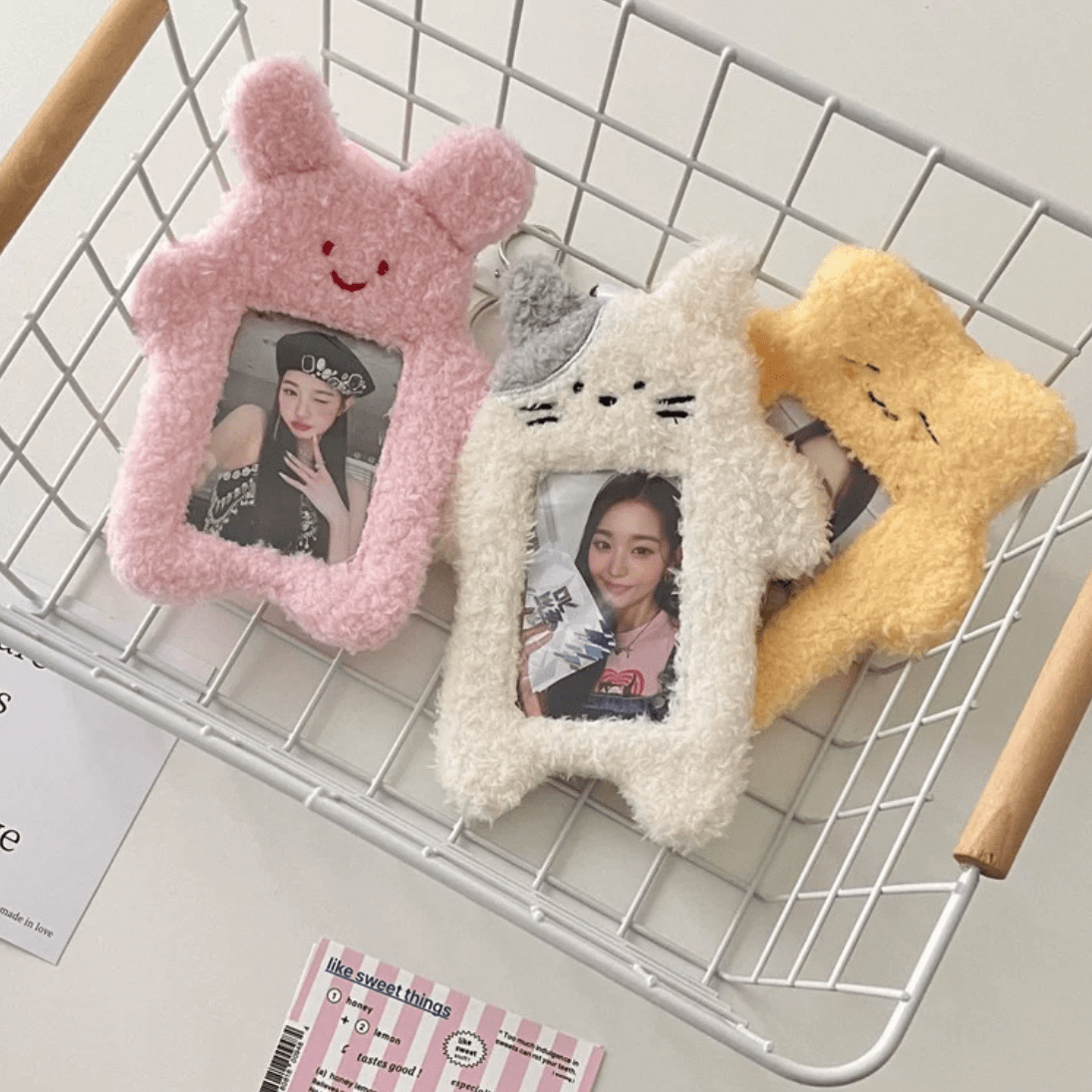 Keychain Kpop Photocard Rabbit Holder Kitten Kawaii Plush