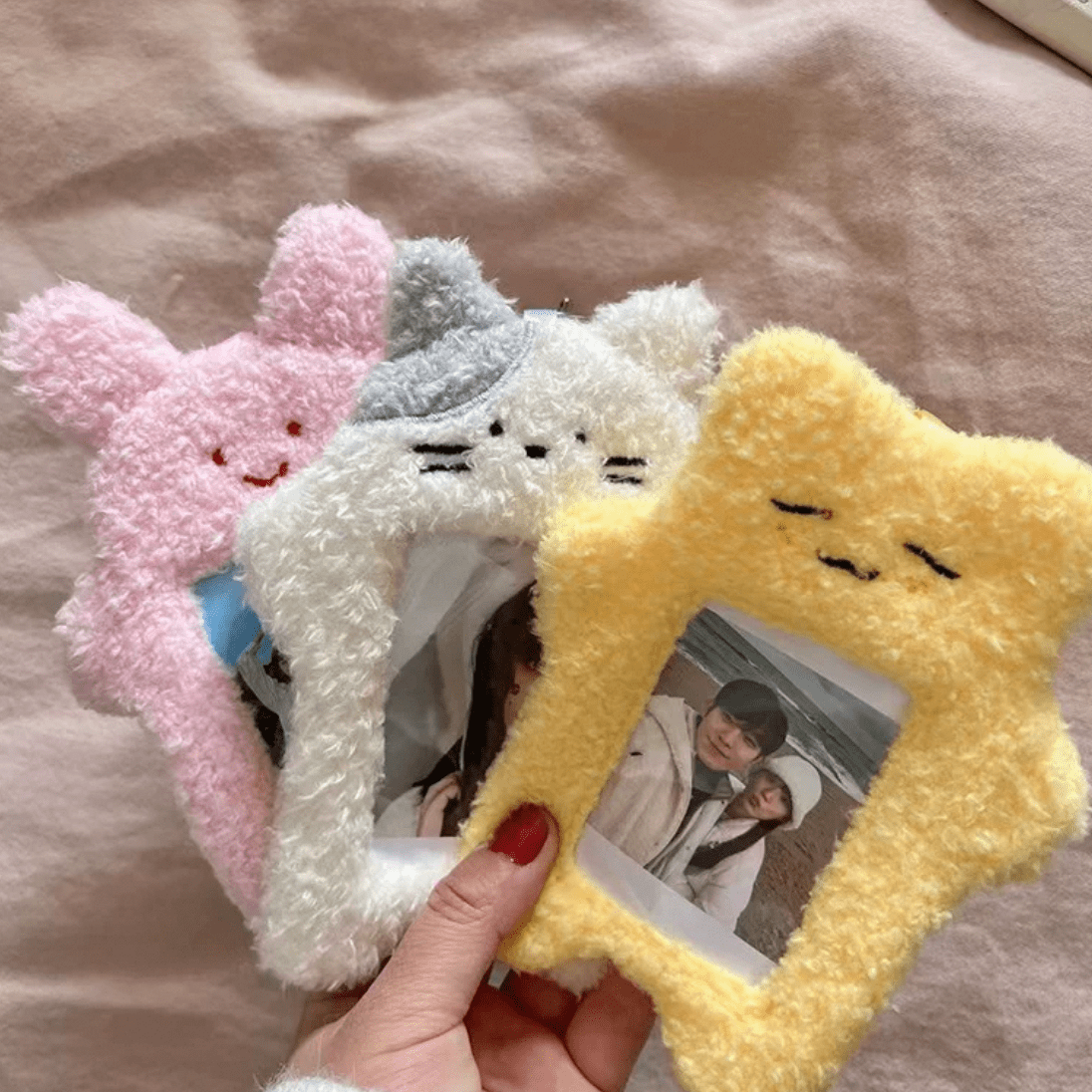 Keychain Kpop Photocard Rabbit Holder Kitten Kawaii Plush