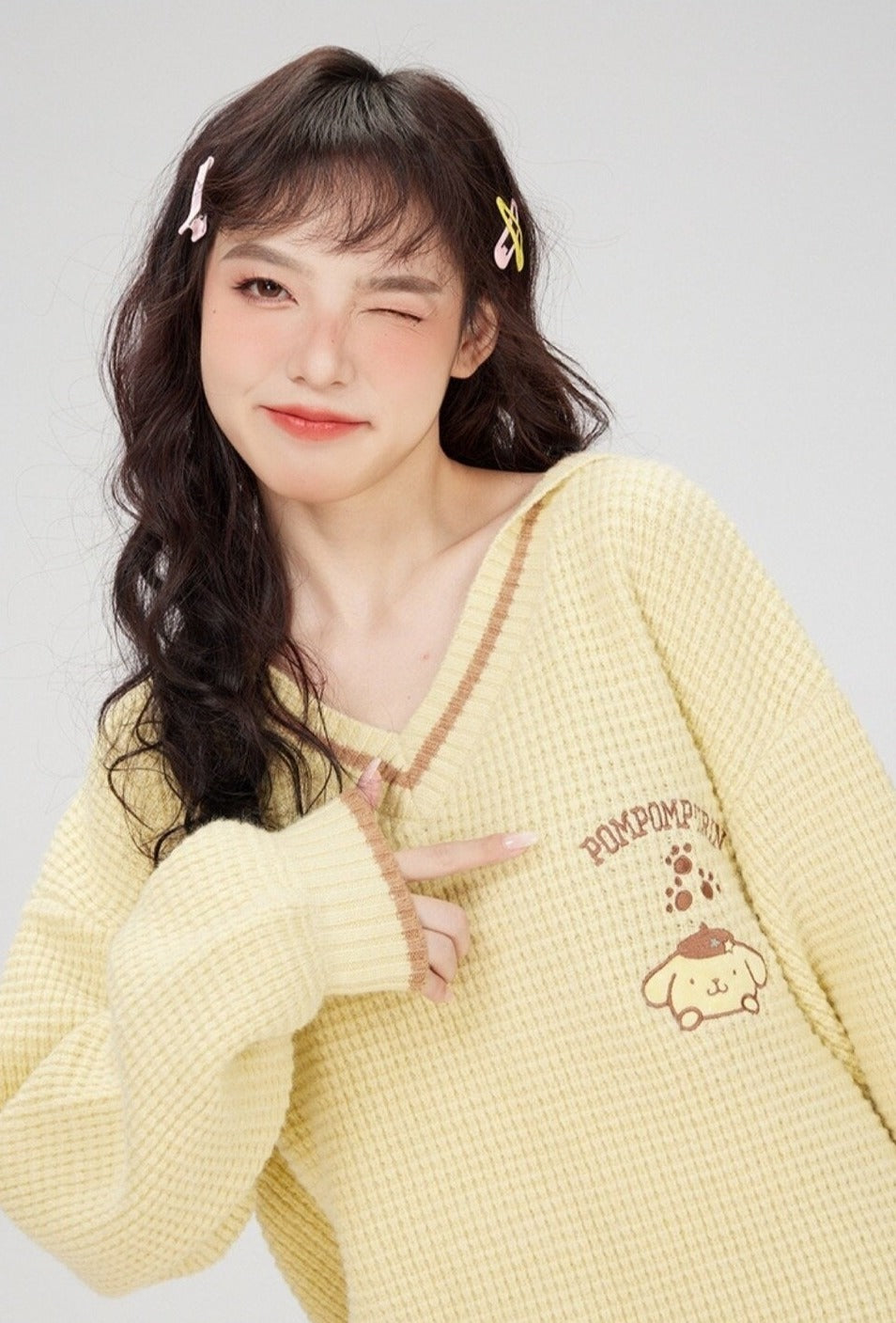 Kawaii prepstar sailor pullover sweater - cable knit - cinnamoroll - skirt -