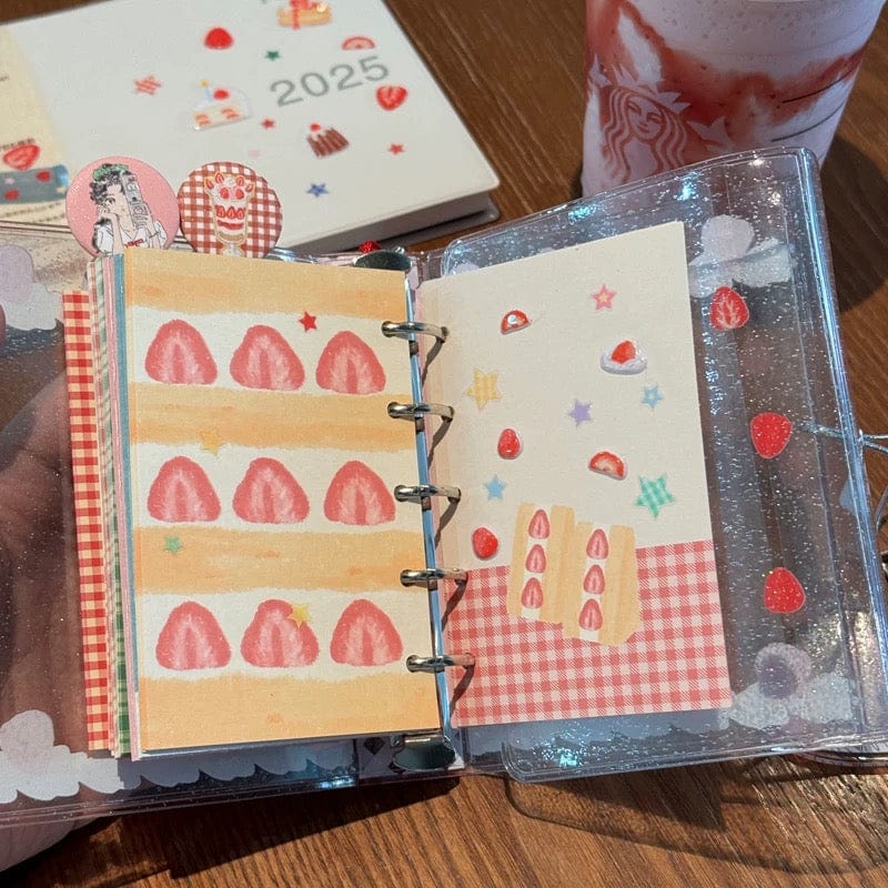Kawaii Cake Binder Strawberry PVC Cover