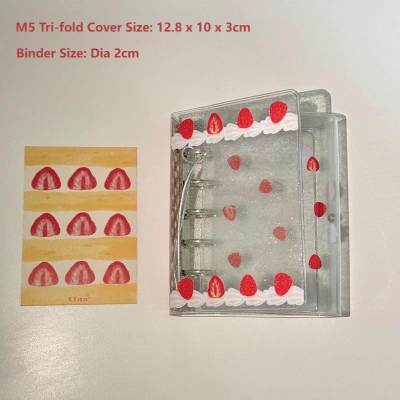 Kawaii Cake Binder Strawberry PVC Cover