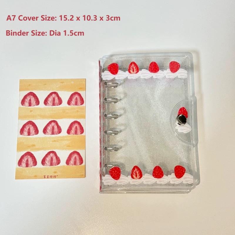 Kawaii Cake Binder Strawberry PVC Cover