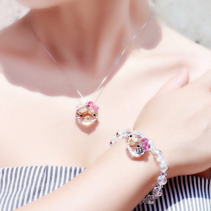 Kawaii Crystal Kitty Necklace
