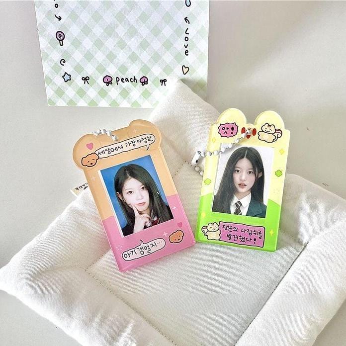 Cat Kpop Photocard Korea Acrylic Style Keychain Puppy Holder