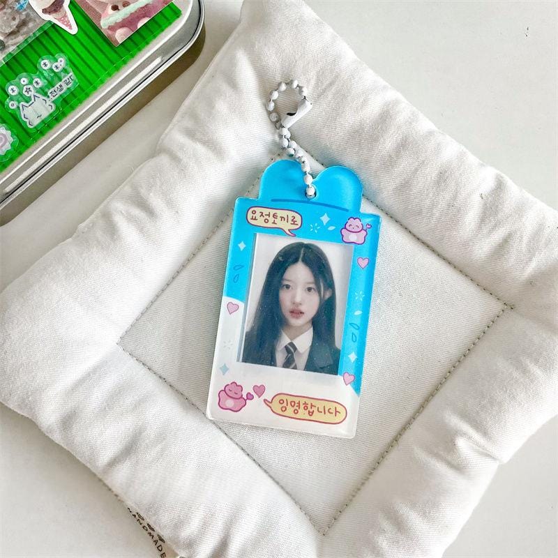 Cat Kpop Photocard Korea Acrylic Style Keychain Puppy Holder