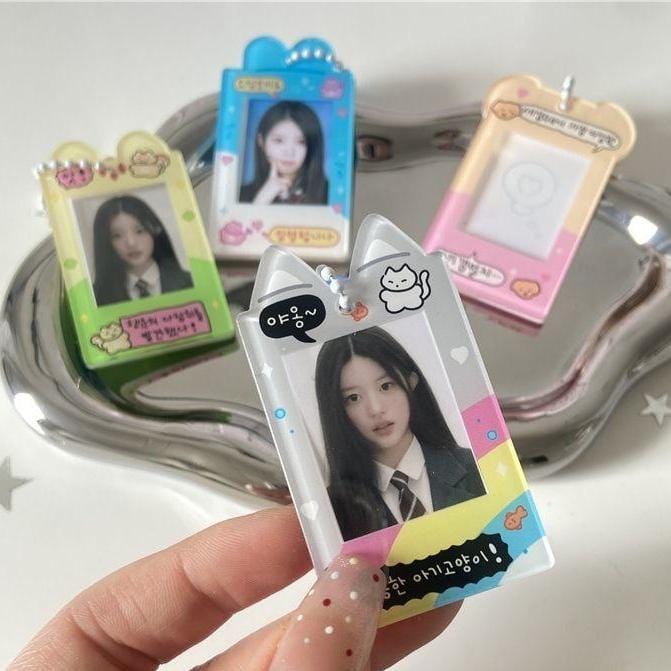 Cat Kpop Photocard Korea Acrylic Style Keychain Puppy Holder