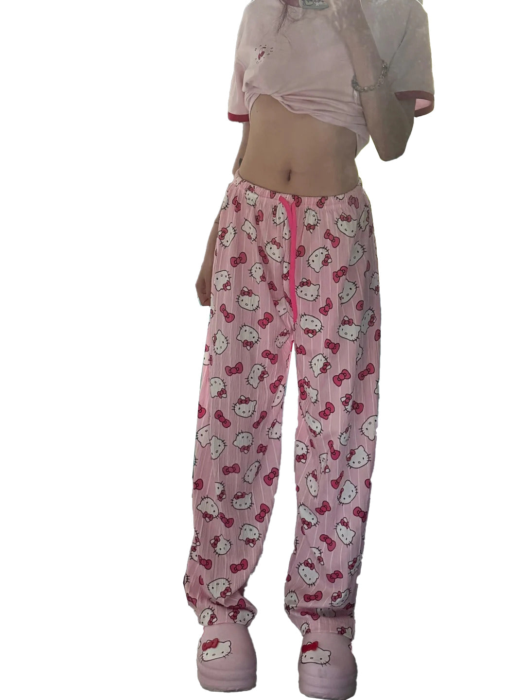 Kitty Pants Pajama Cute Soft Long Bottoms Women Pjs Pj