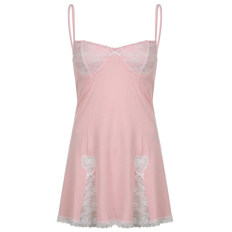 Kawaii lace cotton sweet summer dress in 3 colors