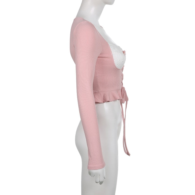 Lace Knit Princess Sweater - coquette, dollette, fae, faecore, fairycore Kawaii Babe