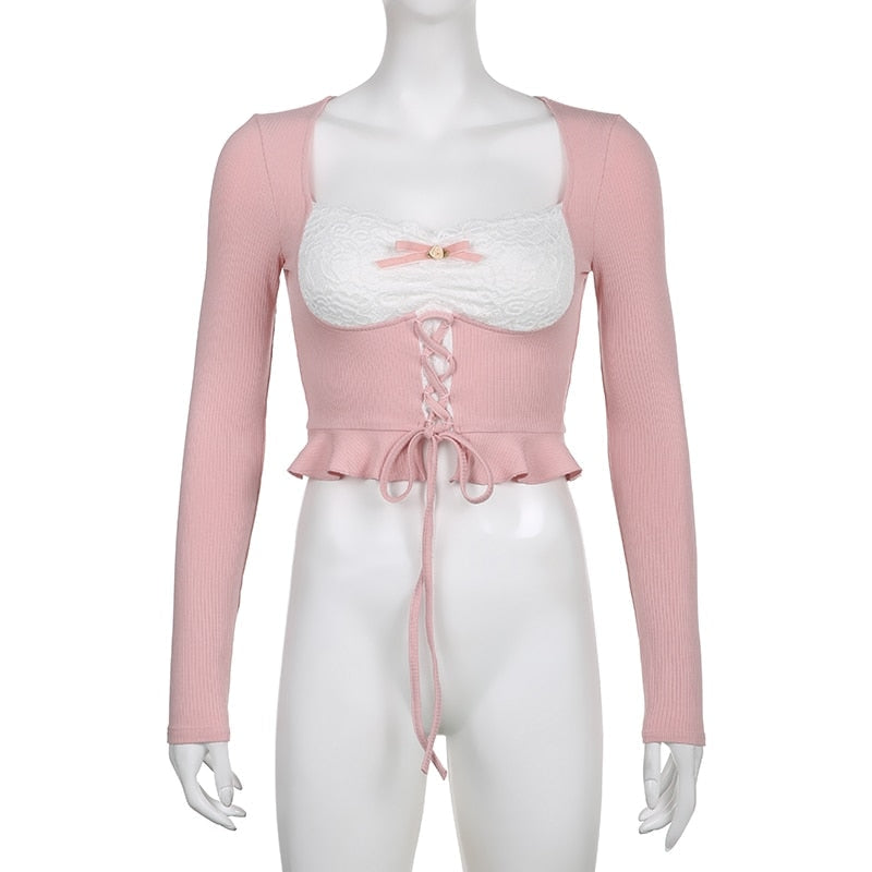 Lace Knit Princess Sweater - coquette, dollette, fae, faecore, fairycore Kawaii Babe