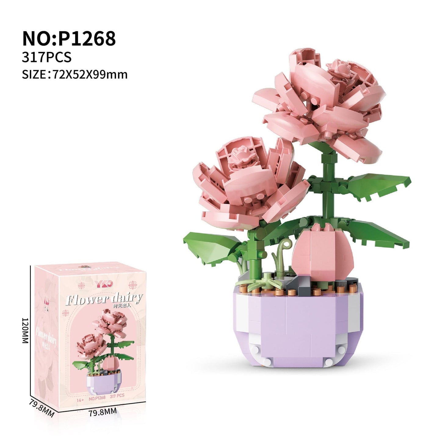Flower Pot Assembly Building Blocks