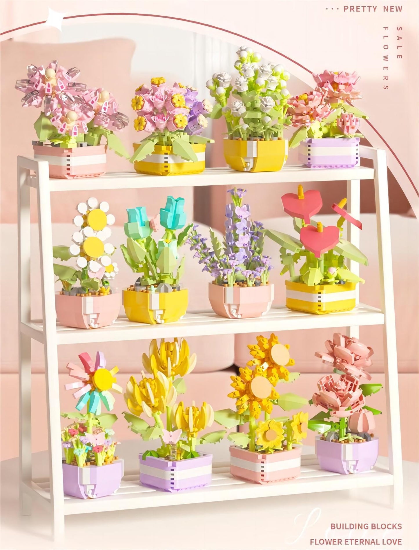 Flower Pot Assembly Building Blocks