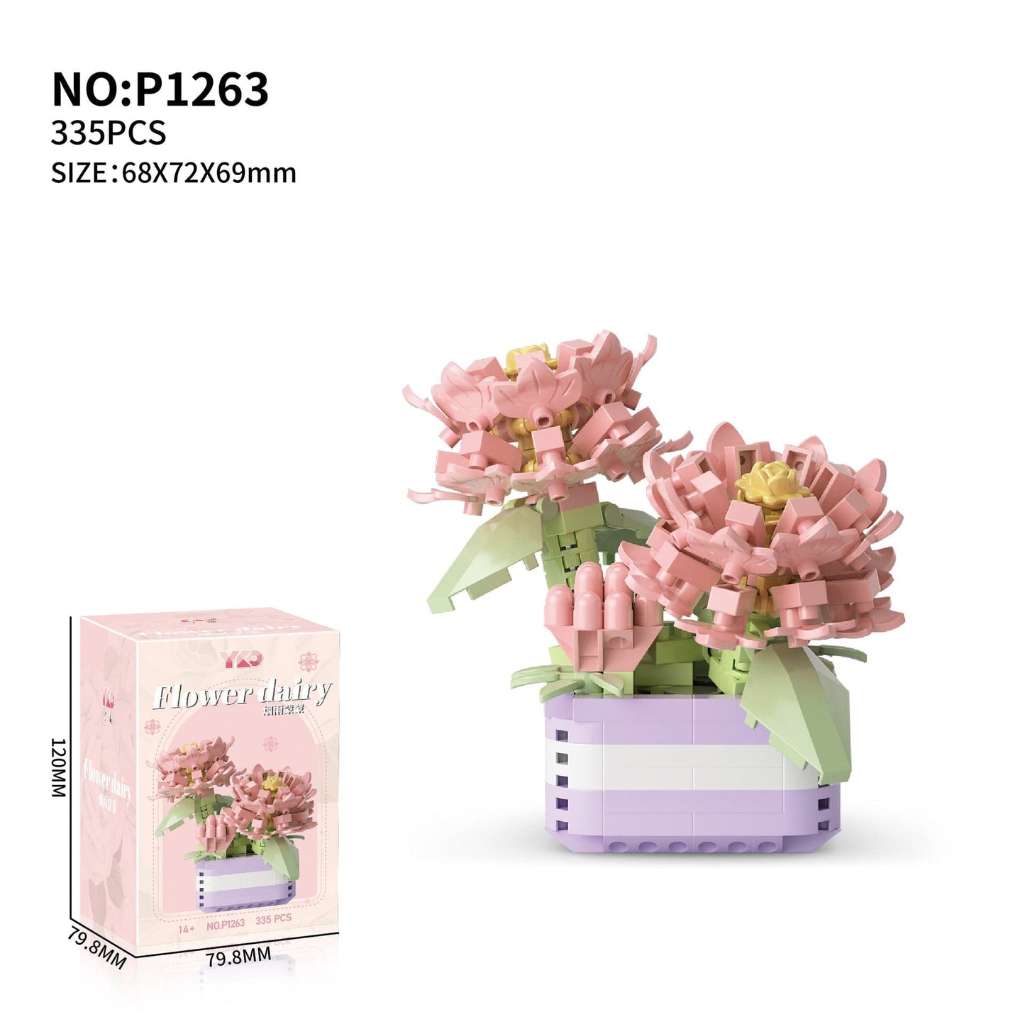 Flower Pot Assembly Building Blocks