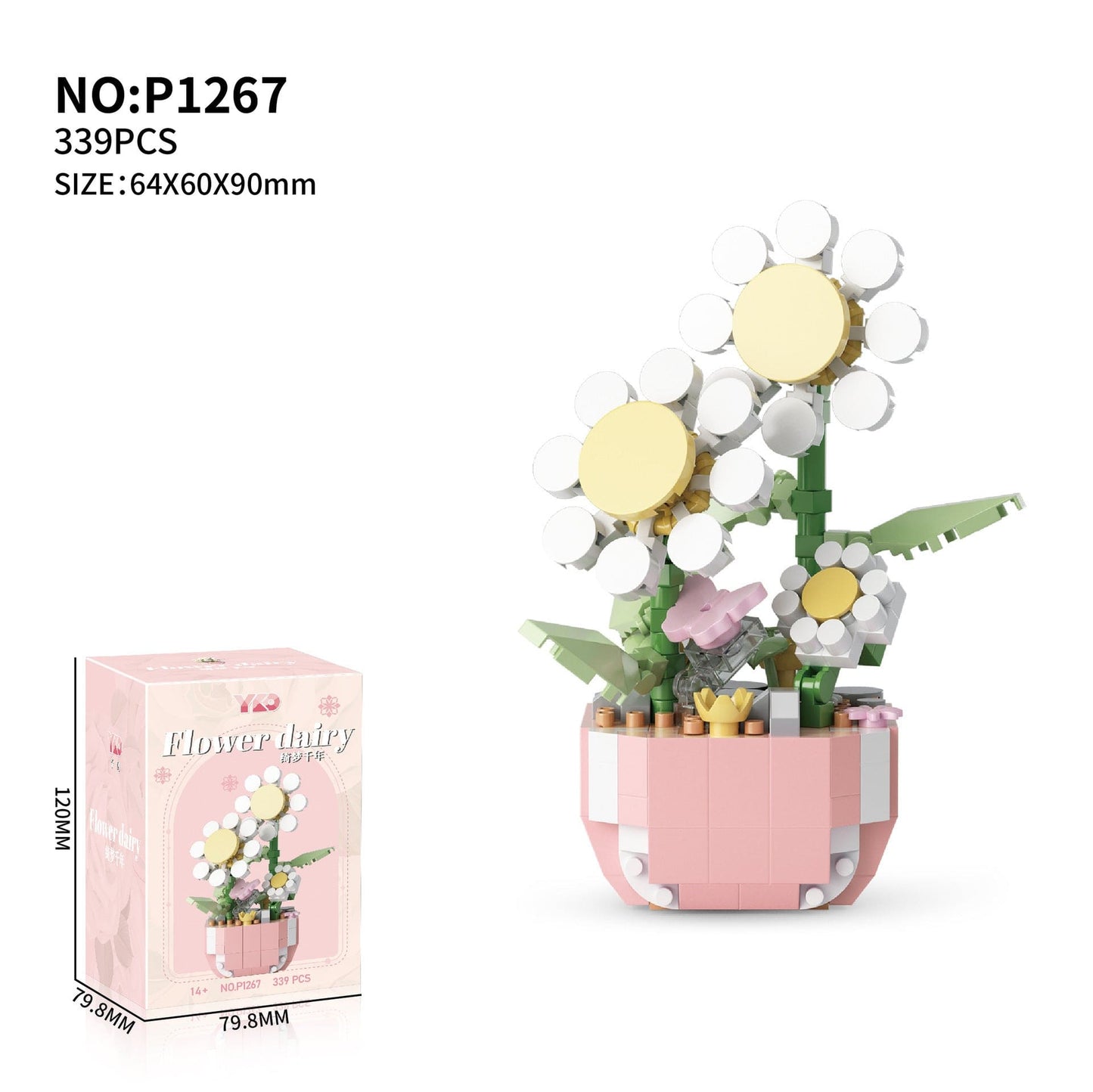 Flower Pot Assembly Building Blocks