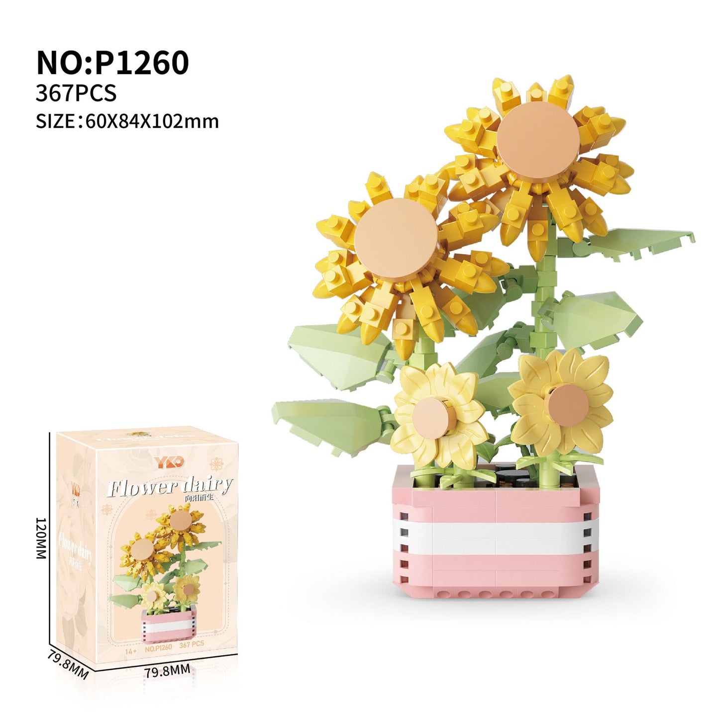 Flower Pot Assembly Building Blocks