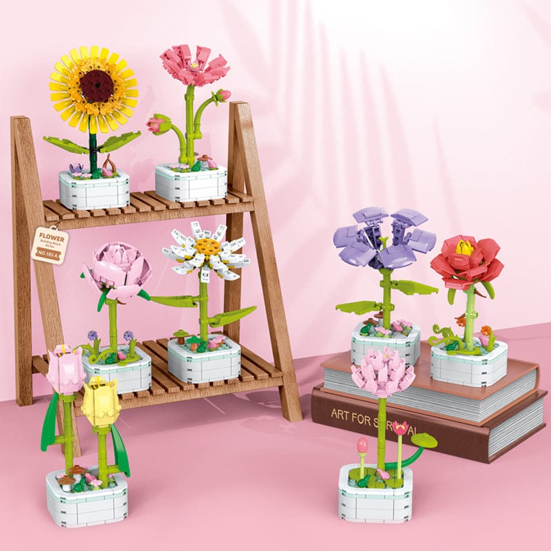 Bunte Blumenbausteine