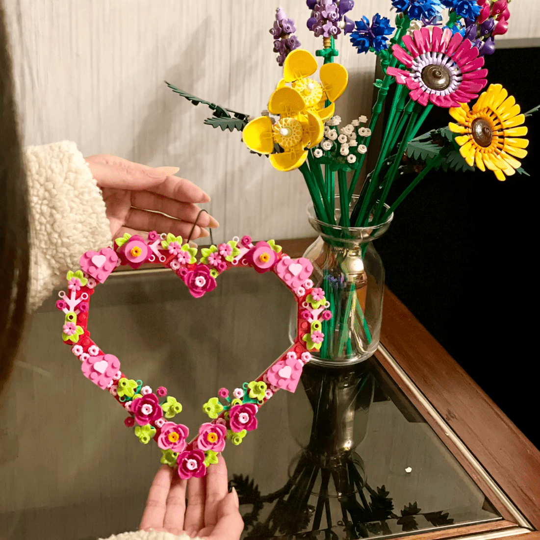 Floral Heart Bricks Building