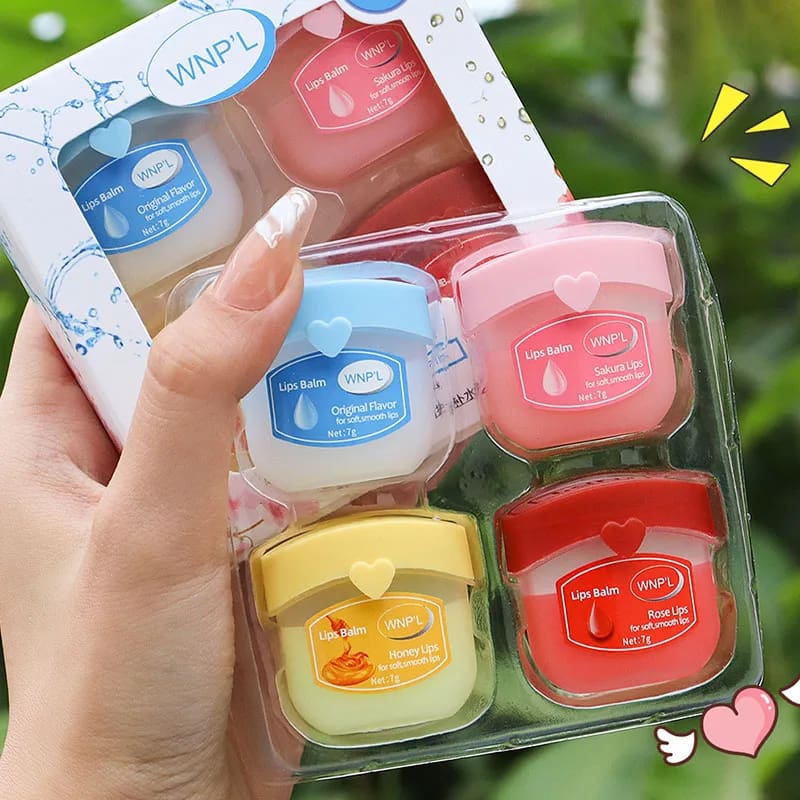 Kawaii natural moisturizing mini lip balm vaseline hydrating sampler sets