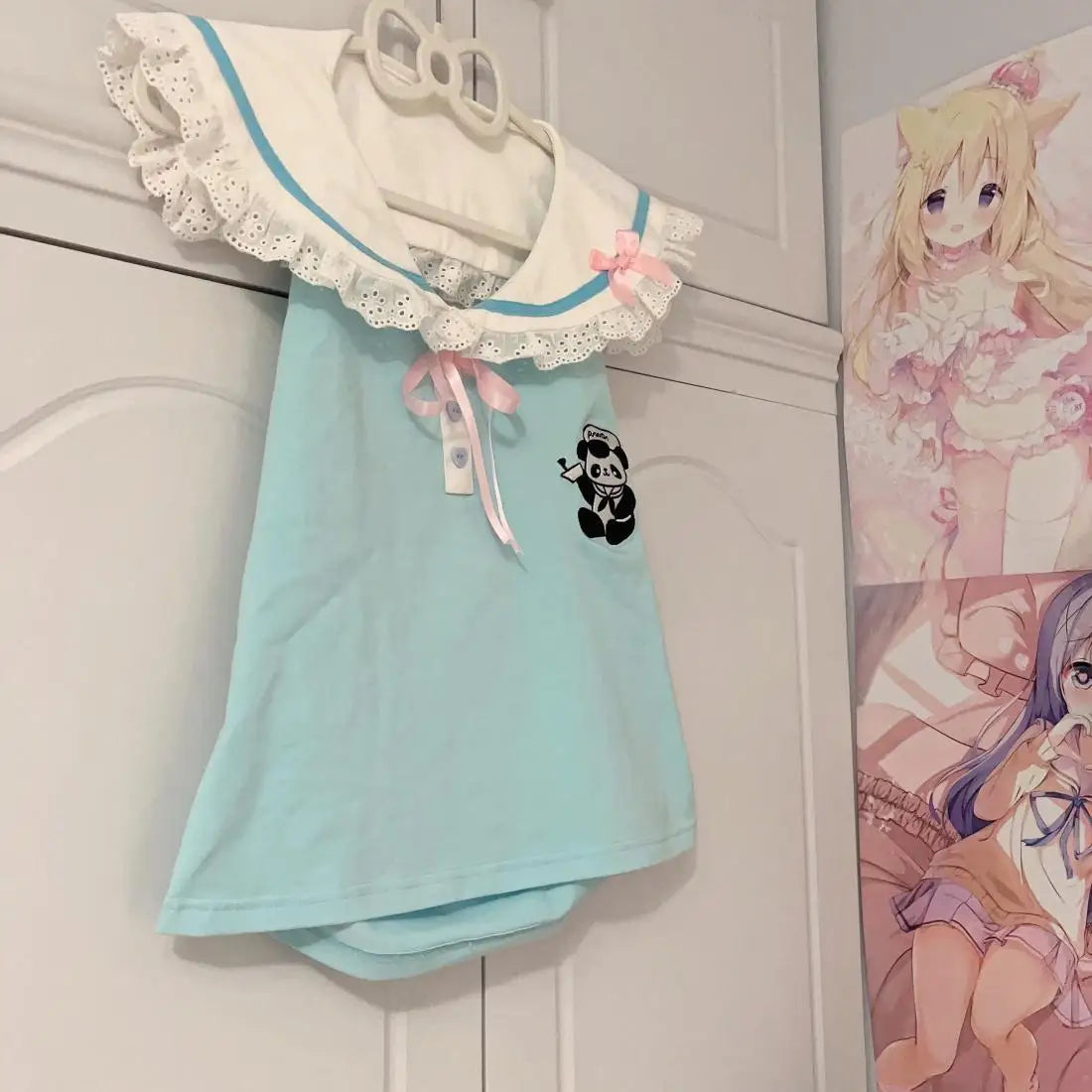 Panda medic collared blouse - collared - menhera - peter pan - shirts - t-shirt