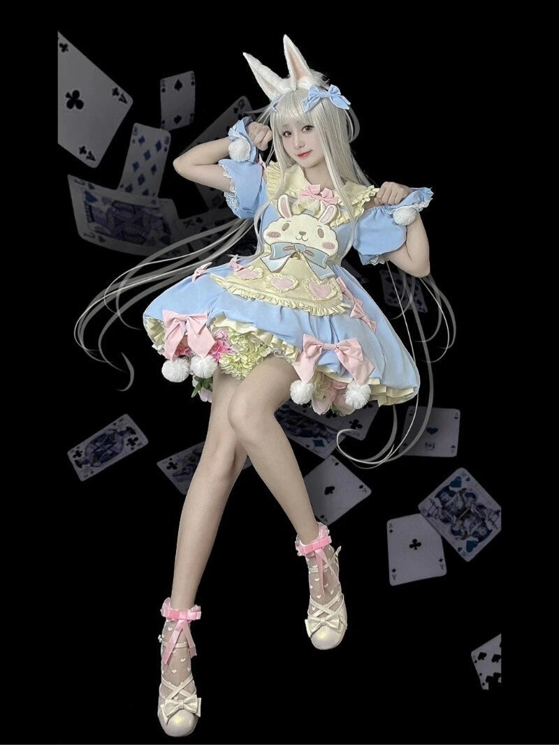 Pastel easter bunny lolita dress - apron dress - bunnies - bunny - rabbit -