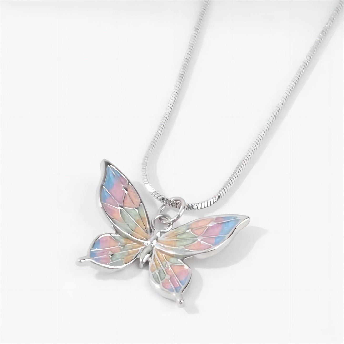 Pink Color Butterfly Necklace