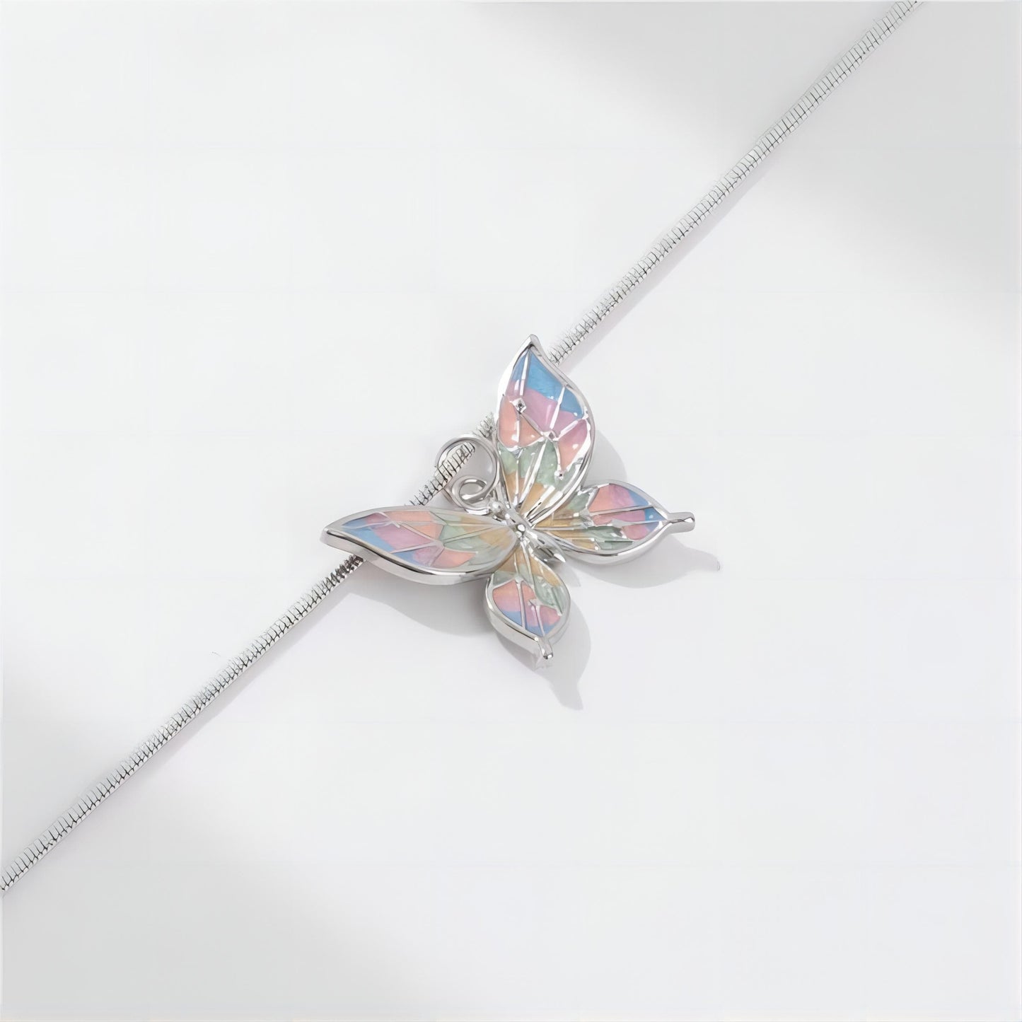 Pink Color Butterfly Necklace