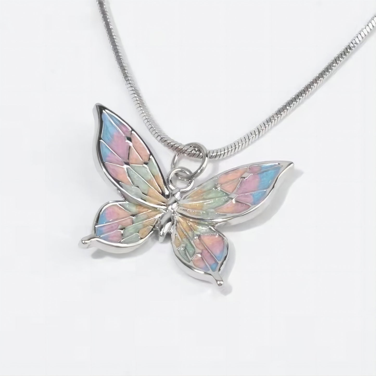 Pink Color Butterfly Necklace