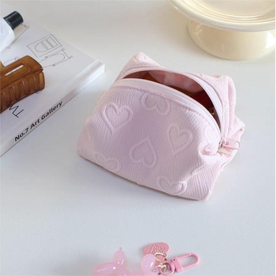 Kosmetik-Reise-Organizer mit Herz-Motiv, Rosa