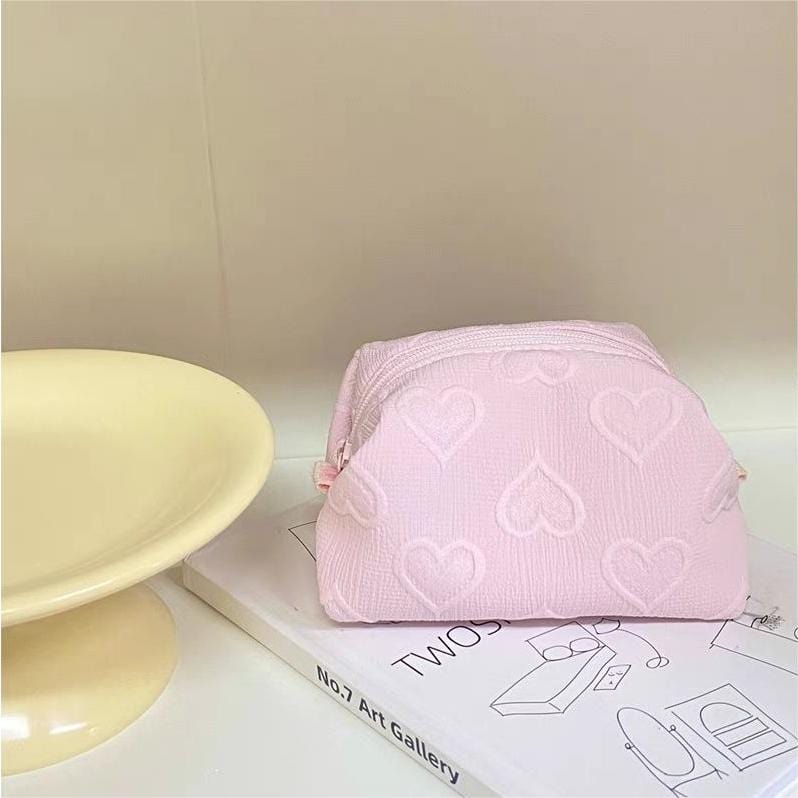 Kosmetik-Reise-Organizer mit Herz-Motiv, Rosa