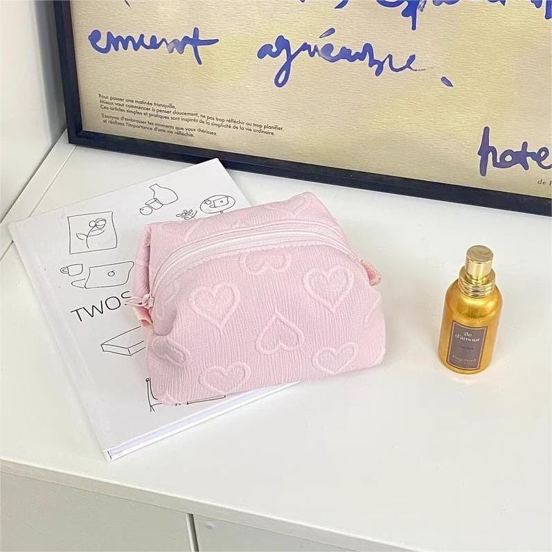 Kosmetik-Reise-Organizer mit Herz-Motiv, Rosa