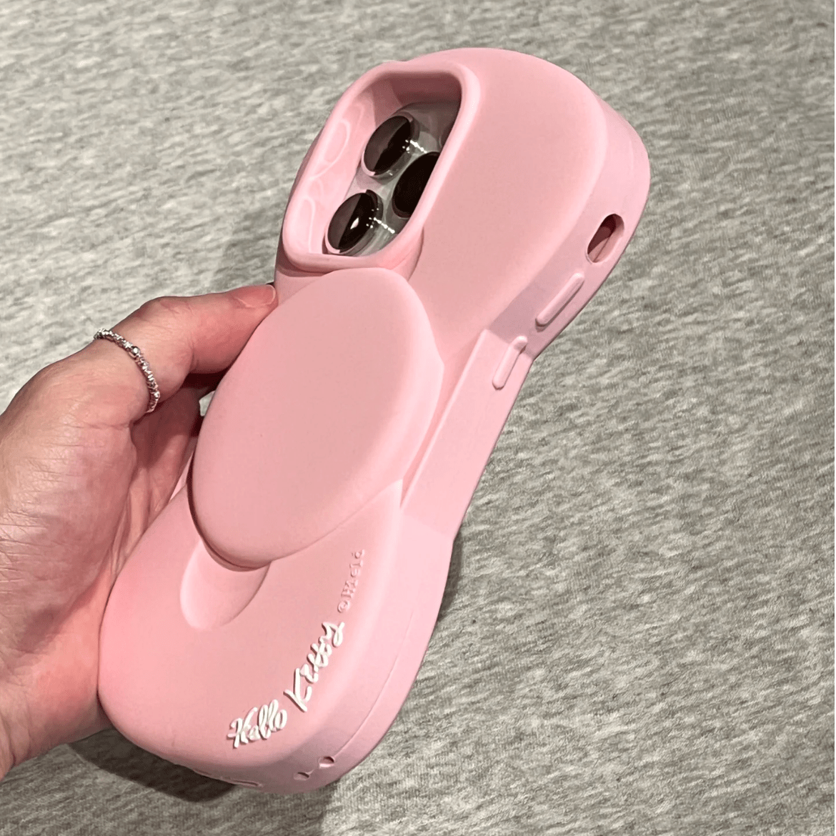Kitty Case Bowknot Pink Silicone iPhone