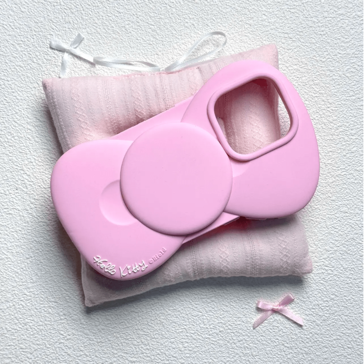 Kitty Case Bowknot Pink Silicone iPhone