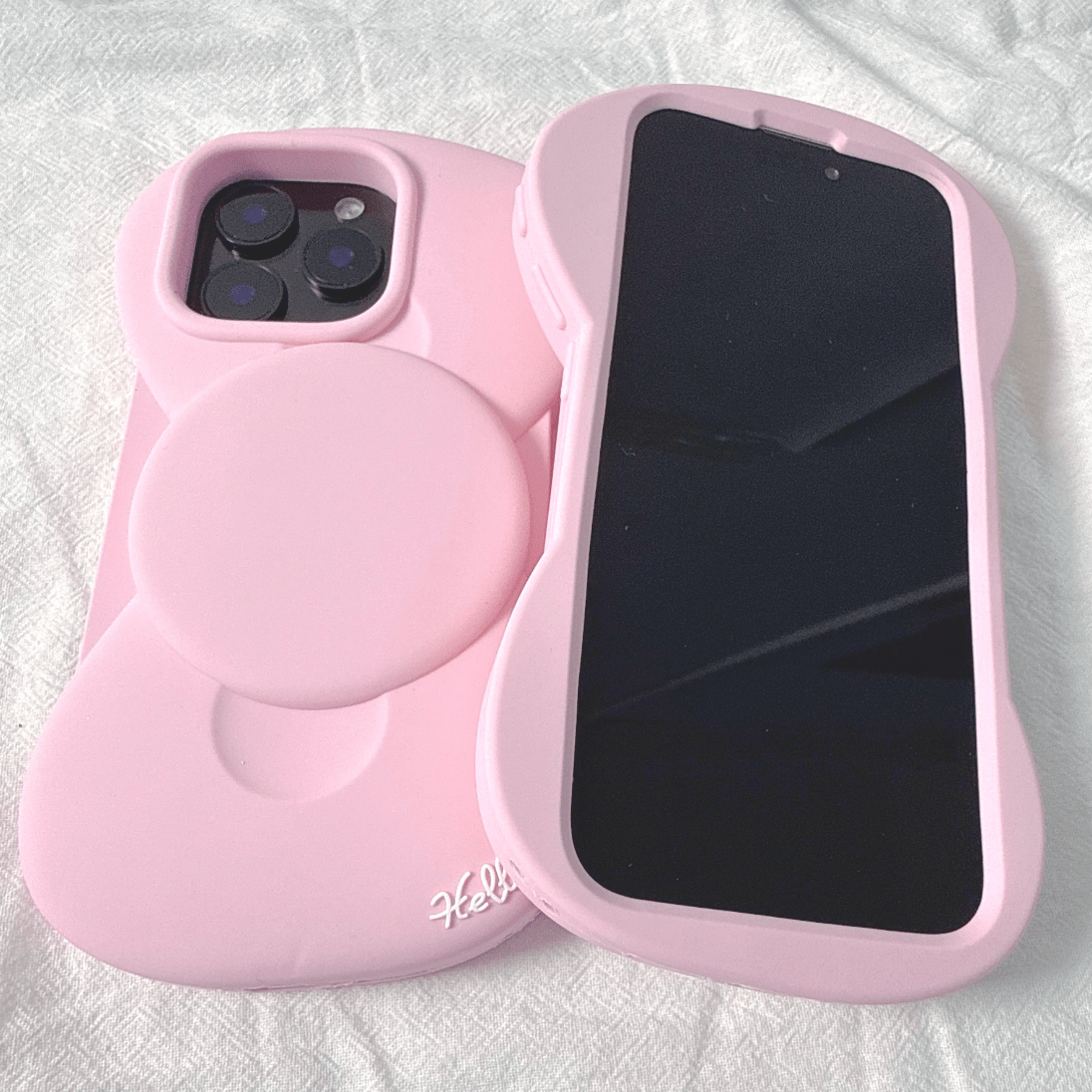 Kitty Case Bowknot Pink Silicone iPhone