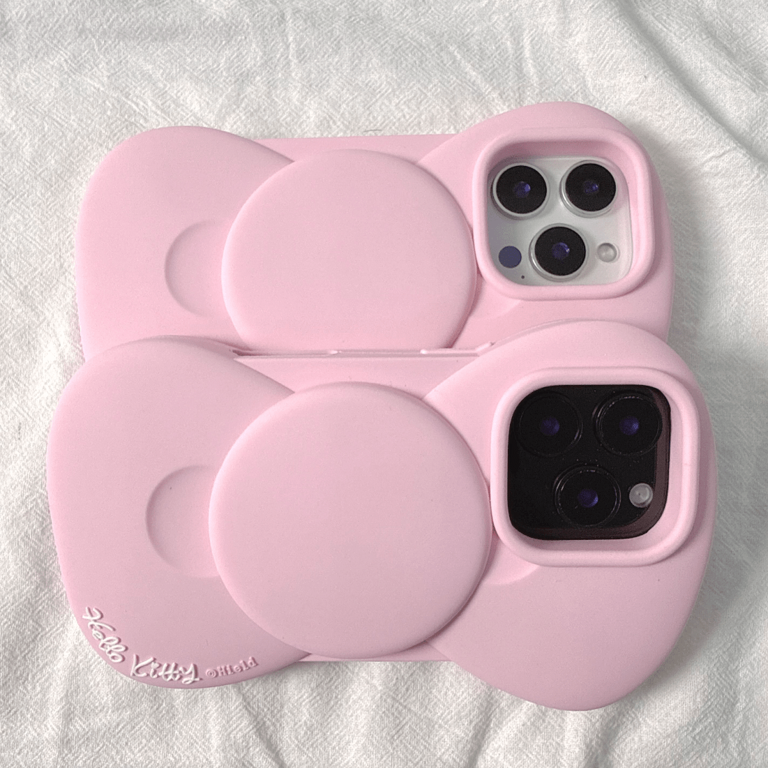 Kitty Case Bowknot Pink Silicone iPhone