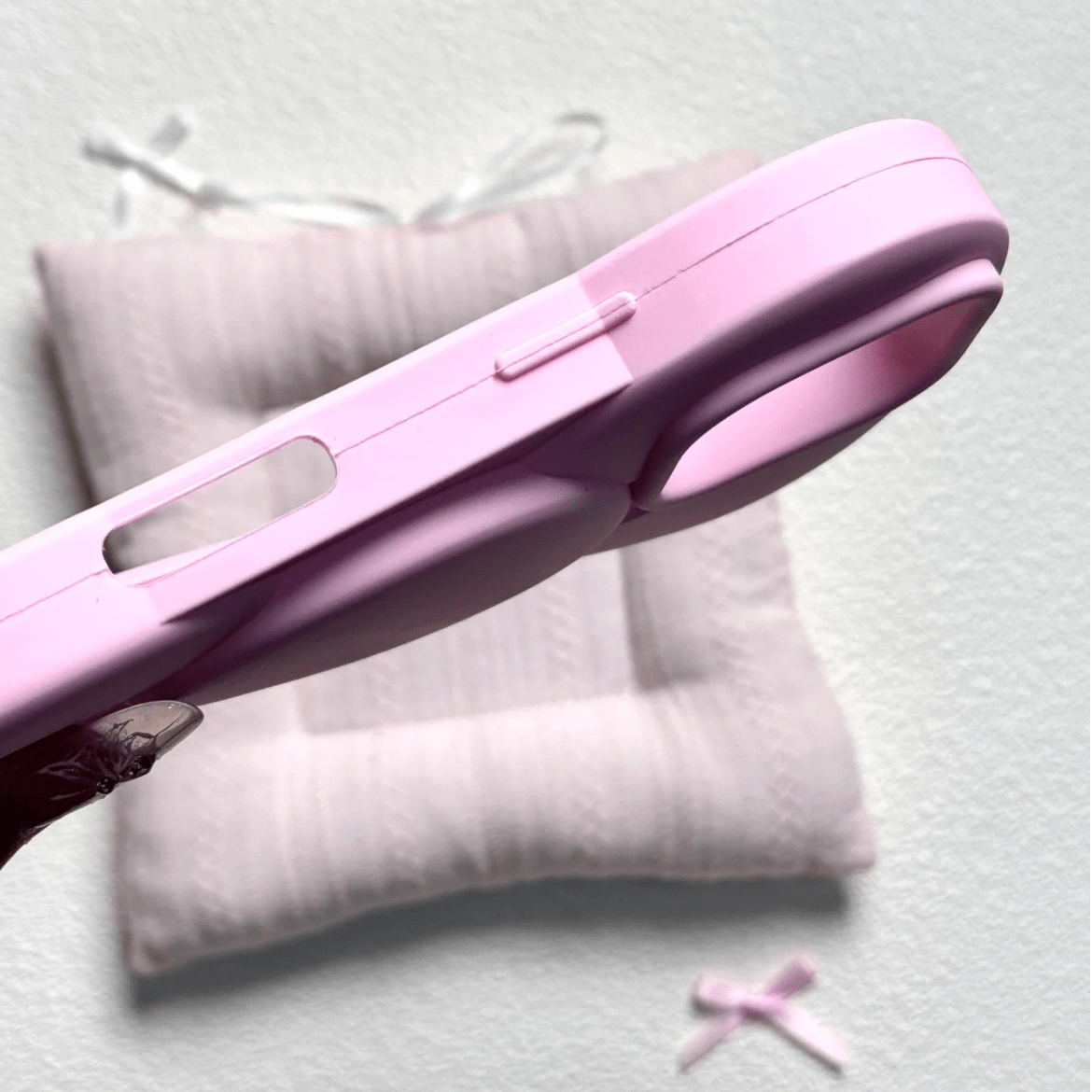 Kitty Case Bowknot Pink Silicone iPhone