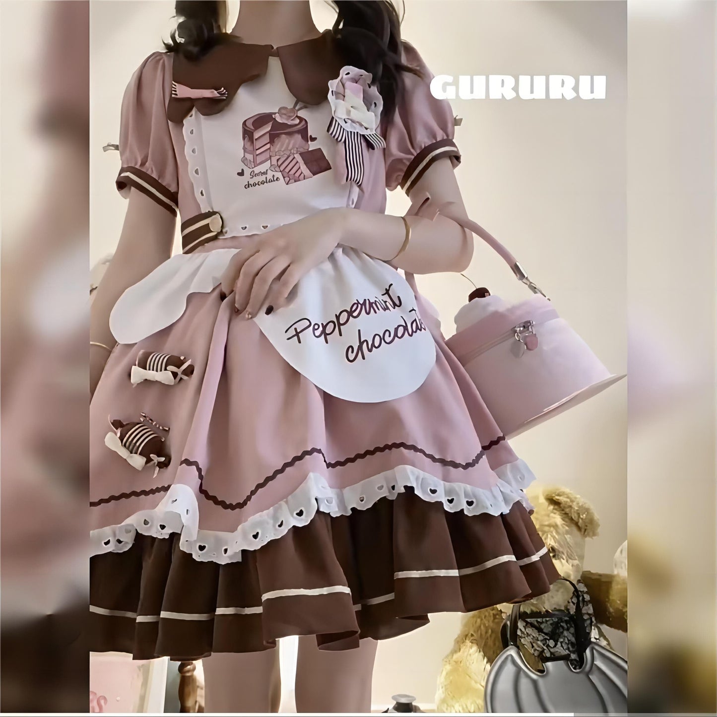 Pink Plush Strawberry Pudding Tote Bag