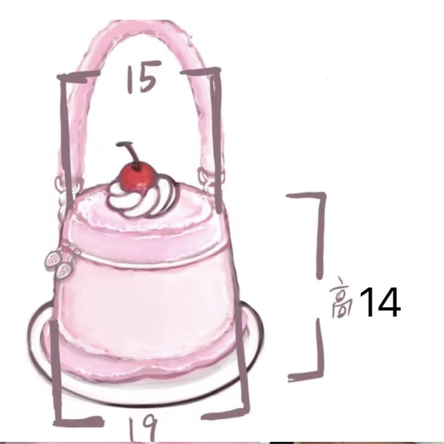 Pink Plush Strawberry Pudding Tote Bag