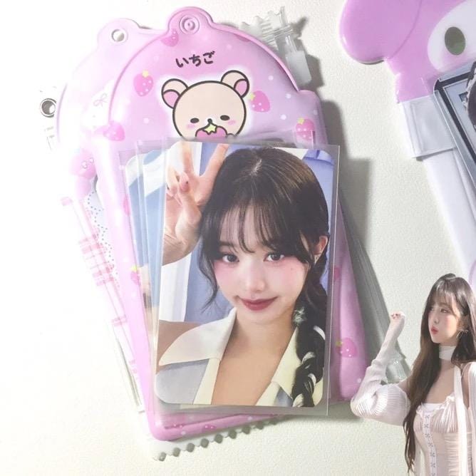 Photocard Kpop Rilak Pink Holder Stawberry Keychain