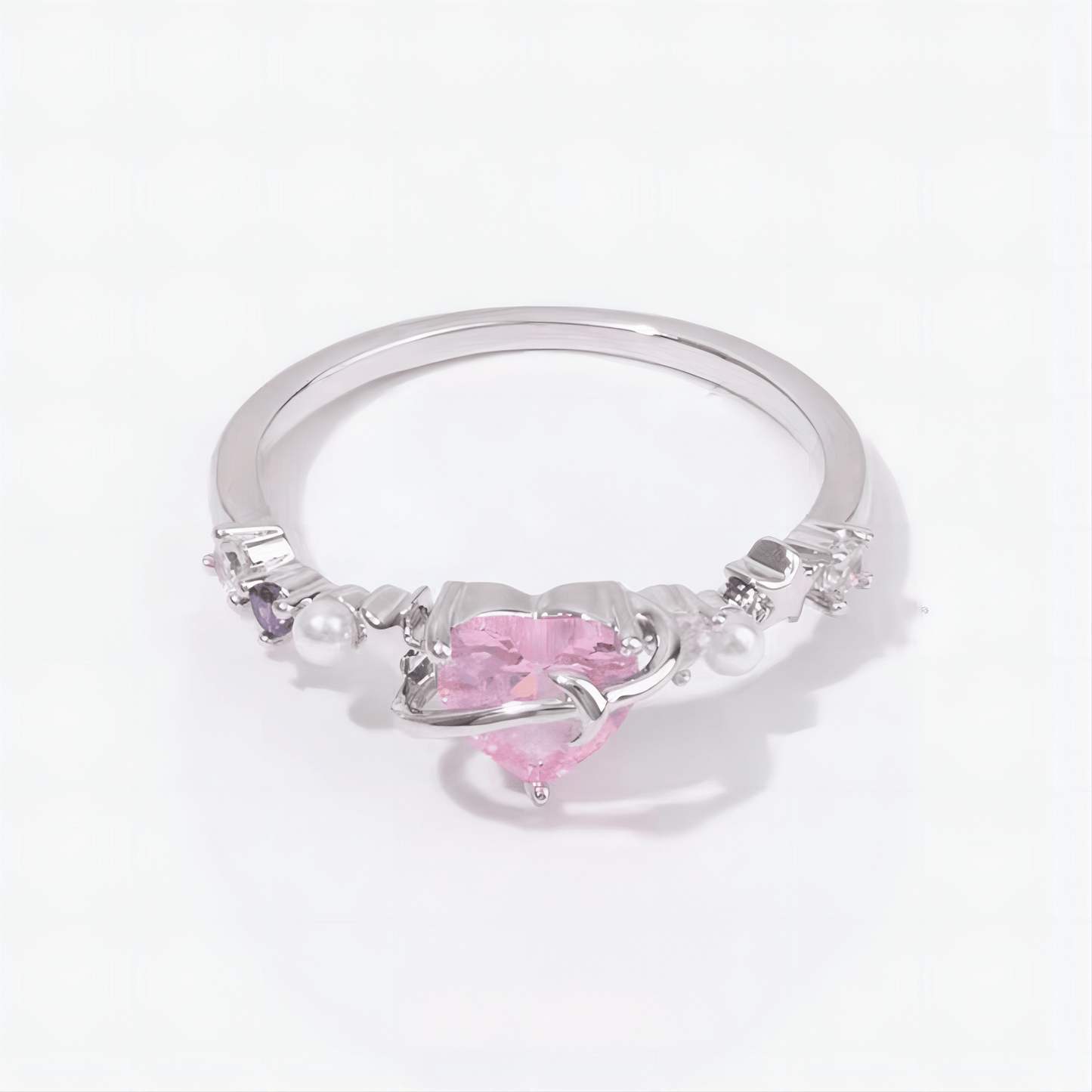 Pink Star Heart Rings