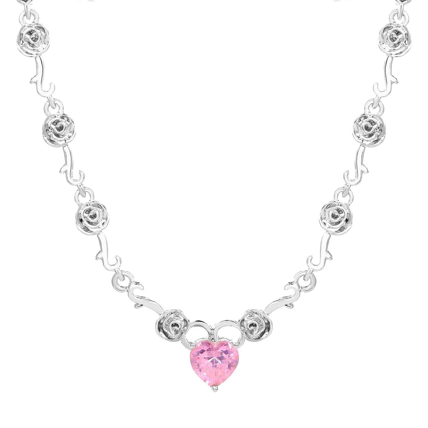 Rose Heart Pendant Necklace