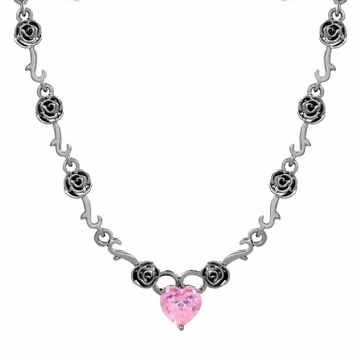 Rose Heart Pendant Necklace