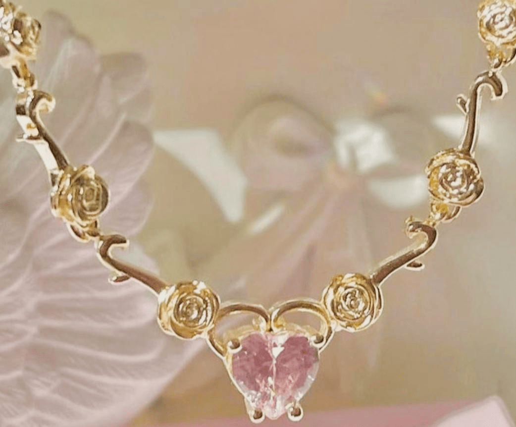 Rose Heart Pendant Necklace